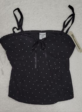 No Boundaries Black Polka Dot Strapless Bustier